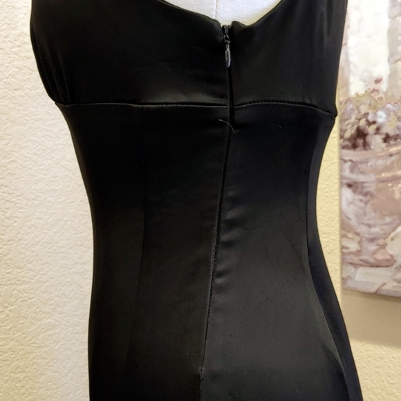 Authentic bebe Black Satin Dress - Picture 2 of 6